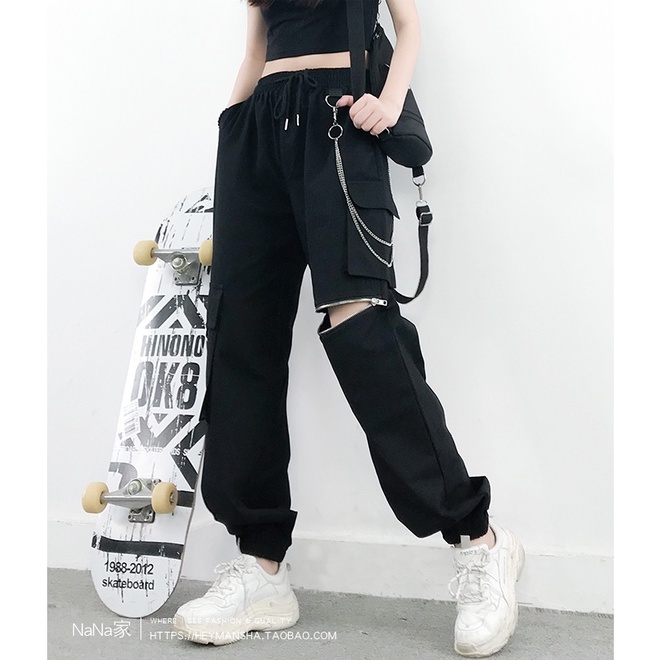 (Sẵn Đen M lót lông) 001 Quần Jogger túi hộp nam nữ boxpant ulzzang cá tính