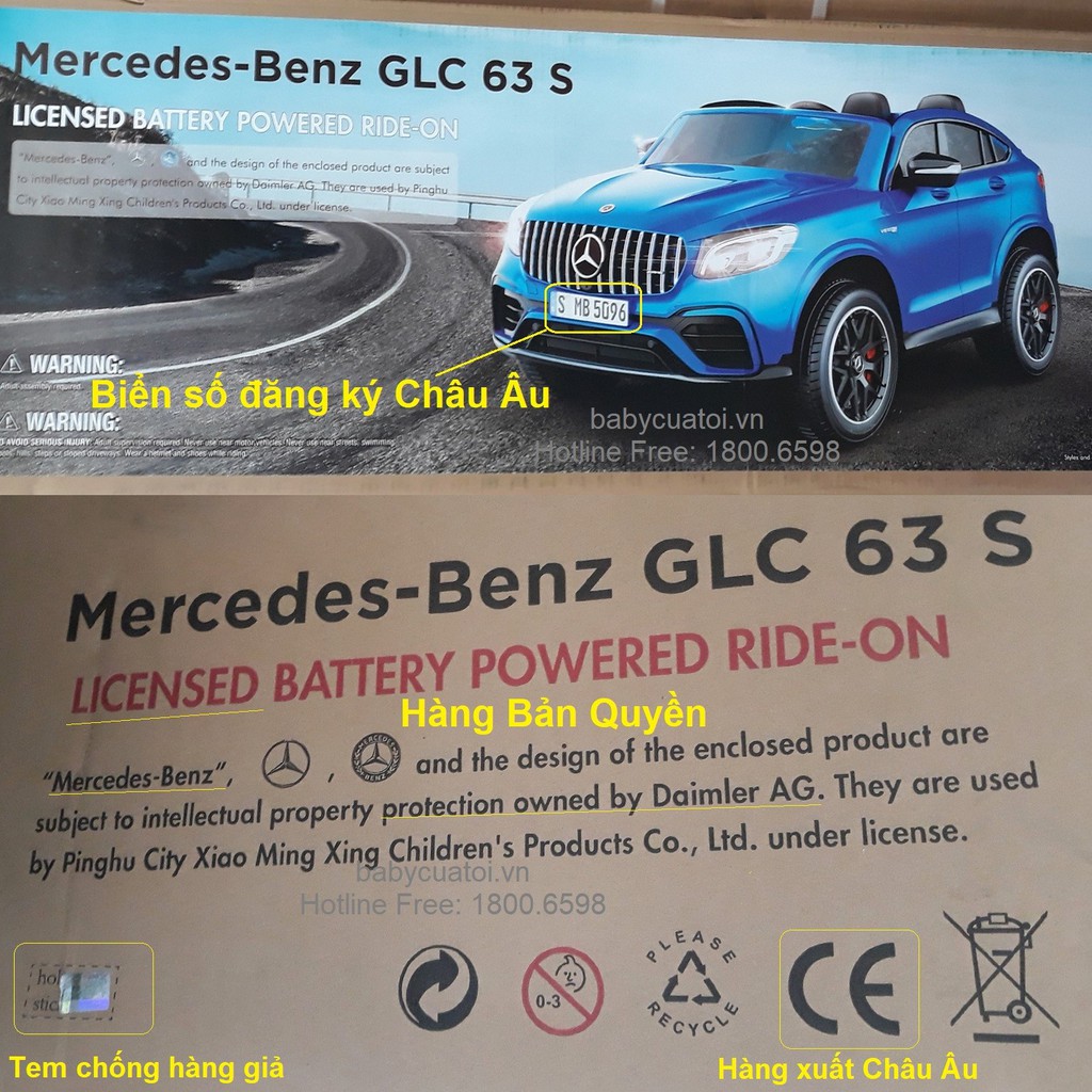 Ô tô điện trẻ em bản quyền MERCEDES GLC đỏ cao cấp