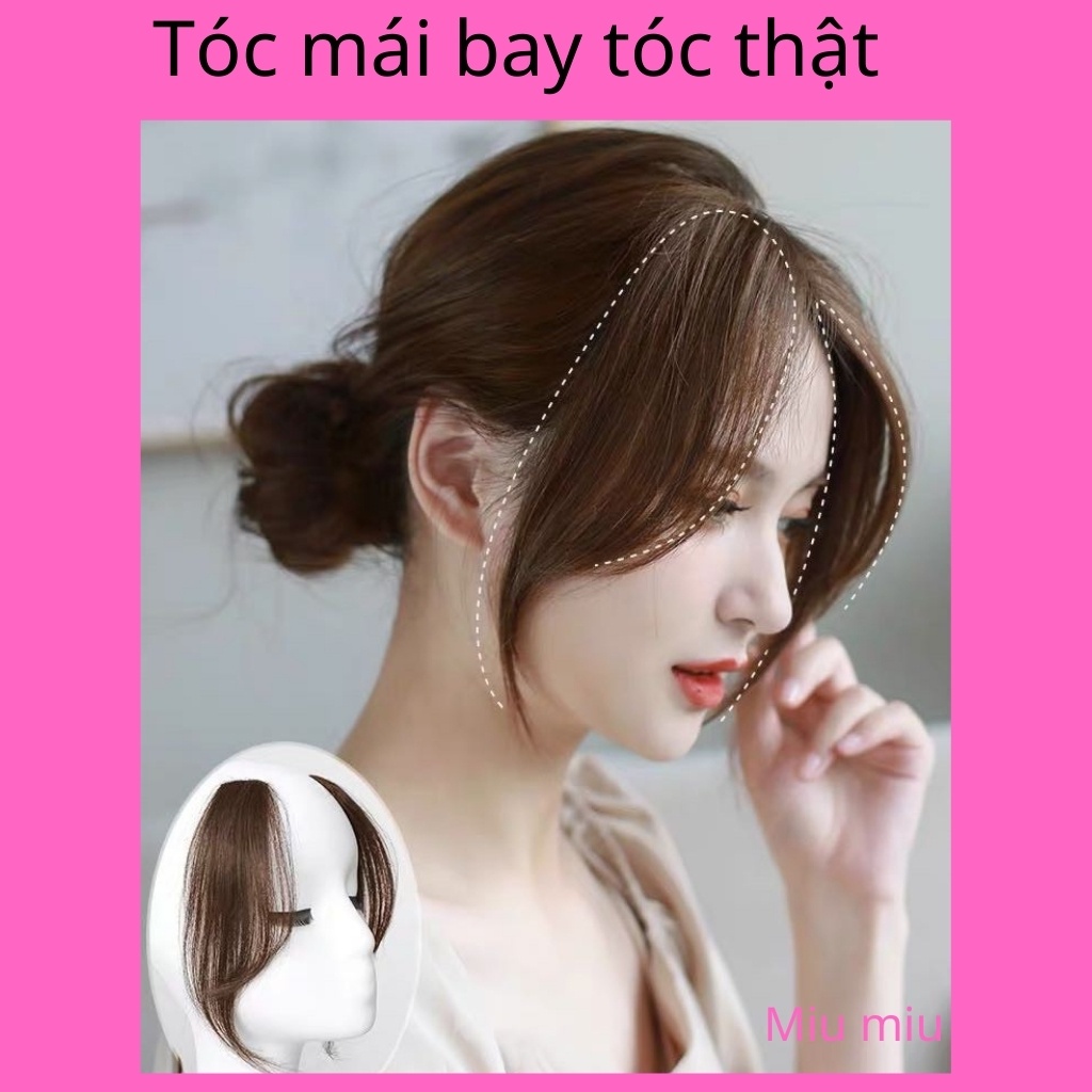 tóc mái bay làm bằng tóc thật, giá 1 cái