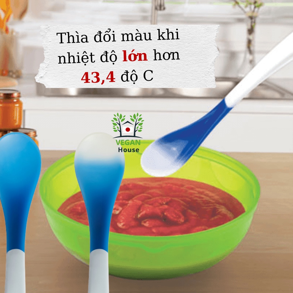 Set 4 thìa báo nóng ăn dặm cho bé Munchkin Nhật Bản