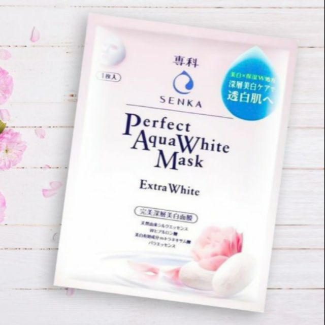 Mặt nạ dưỡng da trắng hồng mờ nám sạm Senka Pefect Aqua White Mask