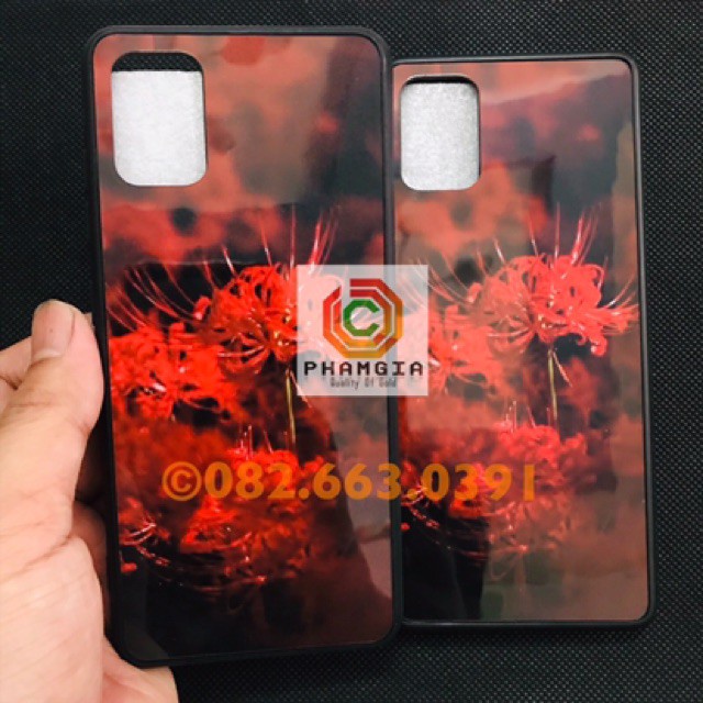 ỐP lưng kính Samsung (các dòng) hoa bỉ ngạn sáng bóng, chống bể, chống vân tay