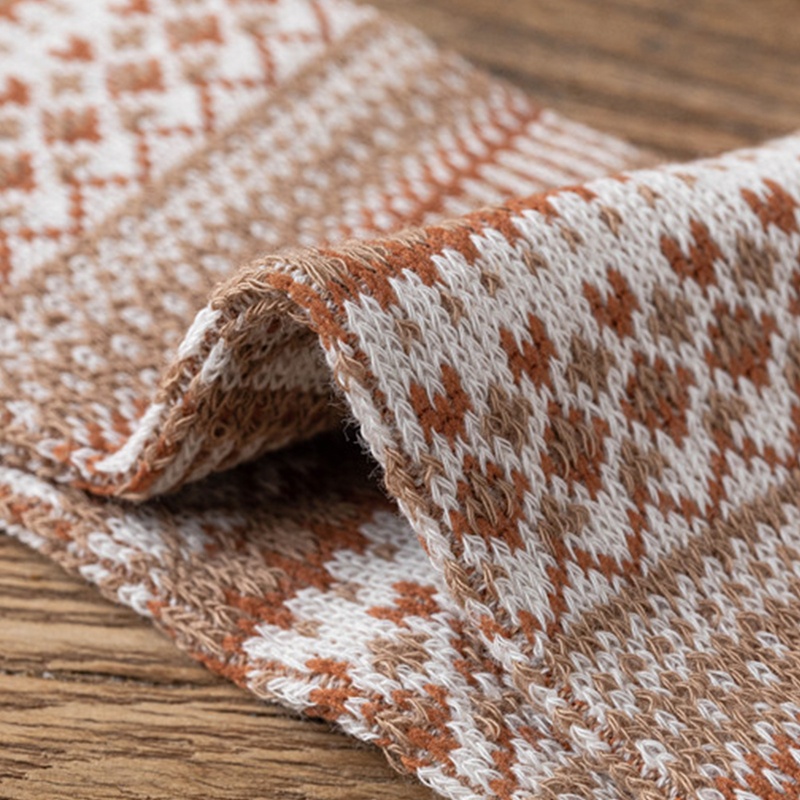 Đôi Vớ Cotton Dài Qua Gối Họa Tiết Hình Học Kẻ Sọc Màu Sắc Tương Phản Thời Trang Harajuku Cho Nữ
