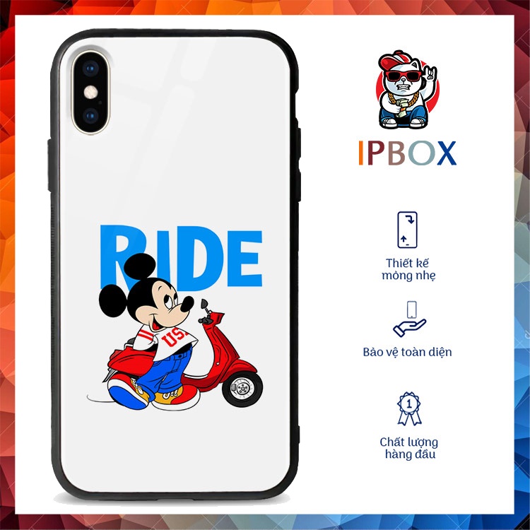 Ốp Iphone Xr In Hình Mickey Ride IPBOX Cho Iphone 12/11/ProMax/6/6S/7/8/Plus/X/Xs/Xr