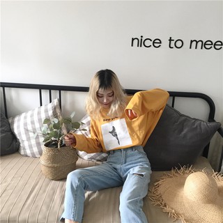 A77 Áo harajuku mèo con dễ thương