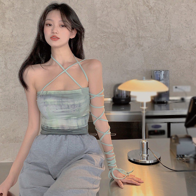 Áo Tank Top Dáng Ôm Màu Nhuộm Cá Tính Cho Nữ