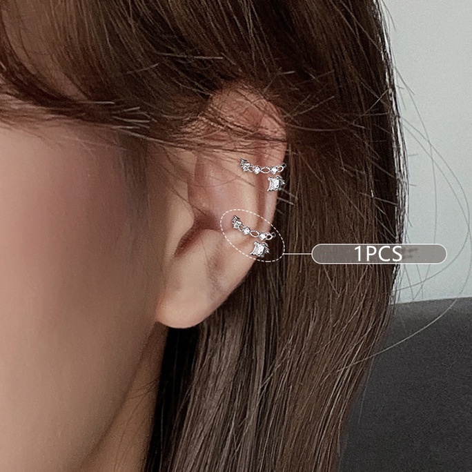 1 khuyên kẹp tai mạ bạc đính đá zircon phong cách Hàn Quốc thời trang cho nữ 40 kiểu