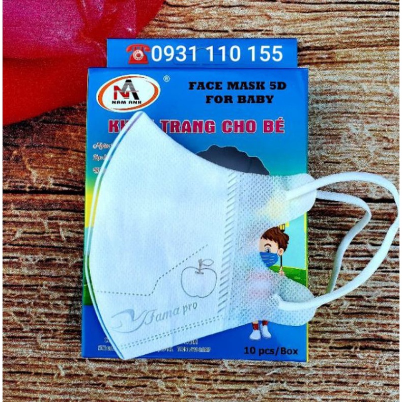 Khẩu Trang cho bé 5D 1 hộp 10 chiếc