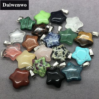 Mặt dây chuyền đá tự nhiên hình ngôi sao màu vàng mắt hổ