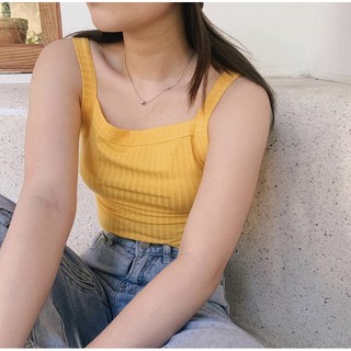 Áo Croptop 2 dây, hai dây, màu trắng, màu vàng, sexy co giãn tốt, ẢNH THẬT TỰ CHỤP