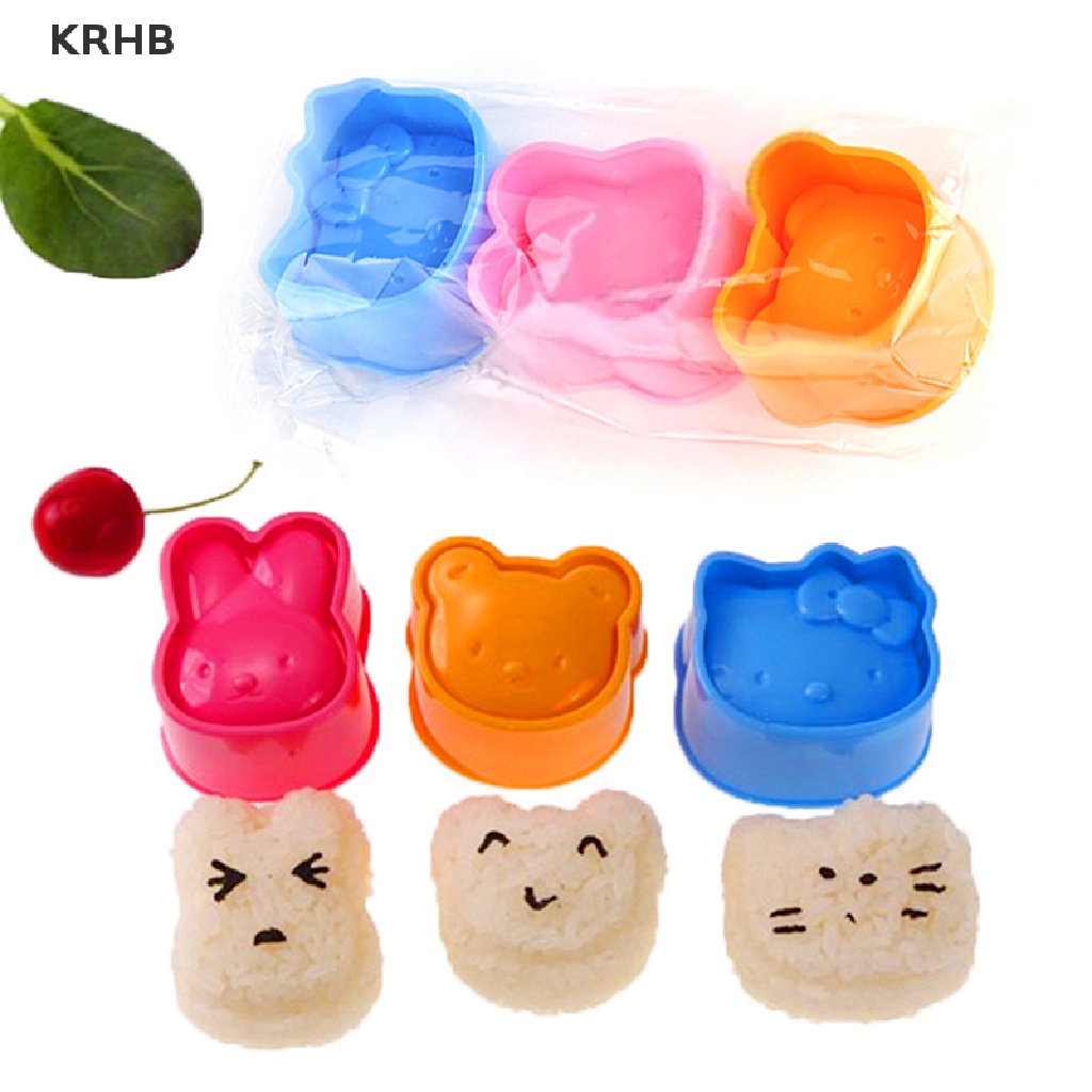 Set 3 Khuôn Làm Cơm Nắm Hình Gấu / Thỏ Dễ Thương Mới