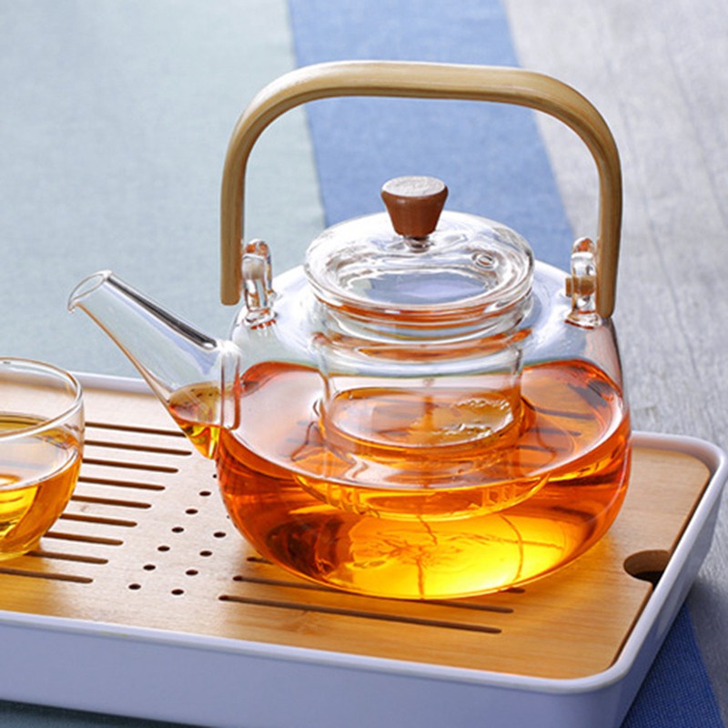 Kính Bộ Ấm Trà Thủy Tinh Dày Dặn Chịu Nhiệt 1000ml