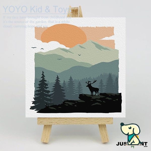 YoYo❤️ Wall Art  tranh sơn dầu số hoá DIY Canvas Acrylic Paint / Painting kit / Deco Colouring art / 20X20CM noframe 16 XH123