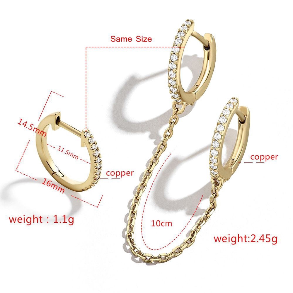 🌱FOREVER🌱 New Round Hoop Earrings Women Men Earrings Link Chain Stud Wedding|Cubic Zirconia White Diamond Fashion Jewelry Gifts Piercing CZ Ear Piercing