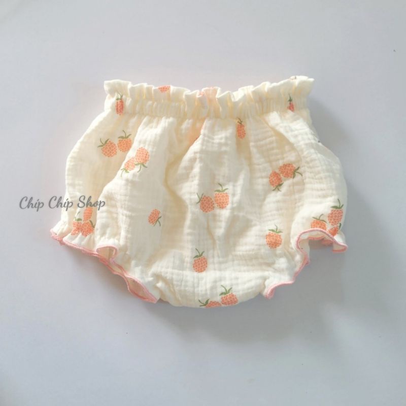 Quần bí xô muslin mềm mát cho bé gái(5-15kg)_ Chíp Chíp Shop