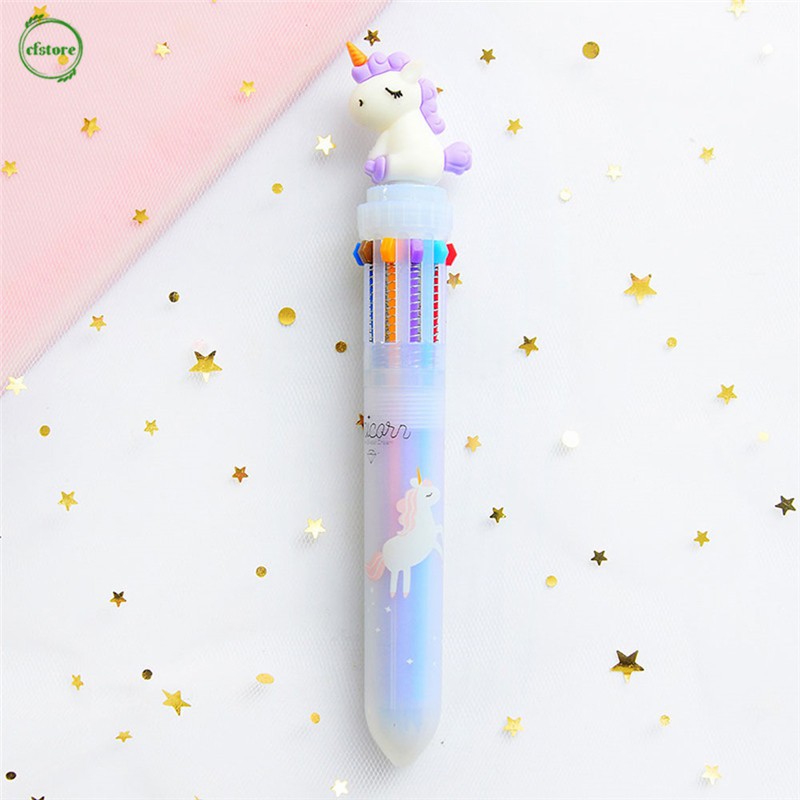 Bút bi 10 màu sắc trang trí kì lân đáng yêu