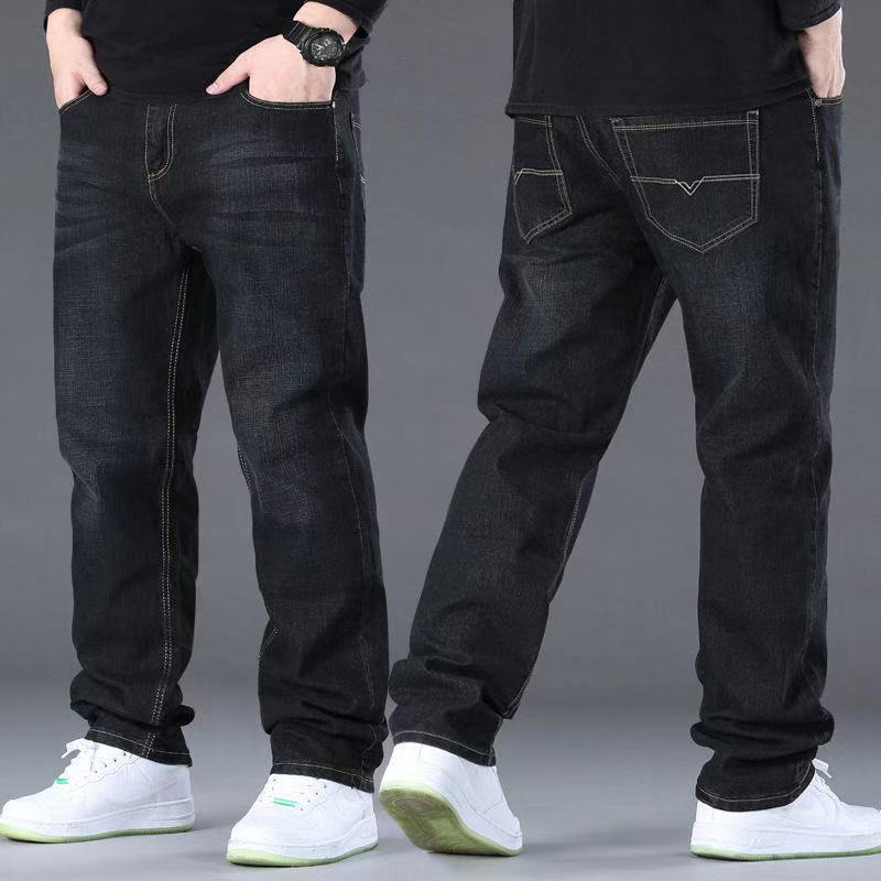 Quần jean dài ống rộng dáng suông có size ngoại cỡ phong cách mùa hè thời trang cho nam