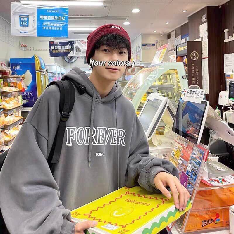 Áo khoác bông dáng rộng - Áo lông kéo khóa màu trời Áo nỉ bông hoodie hot hit 2022 D22