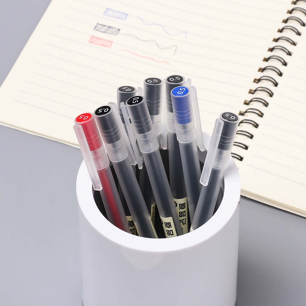 Muji Bút Bi Mực Đen Đỏ Trong Suốt
