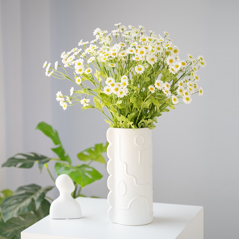 Hoa Giả Hoa Cúc Tana Lụa Cao Cấp Cành 15/30 Bông Trang Trí Decor Home