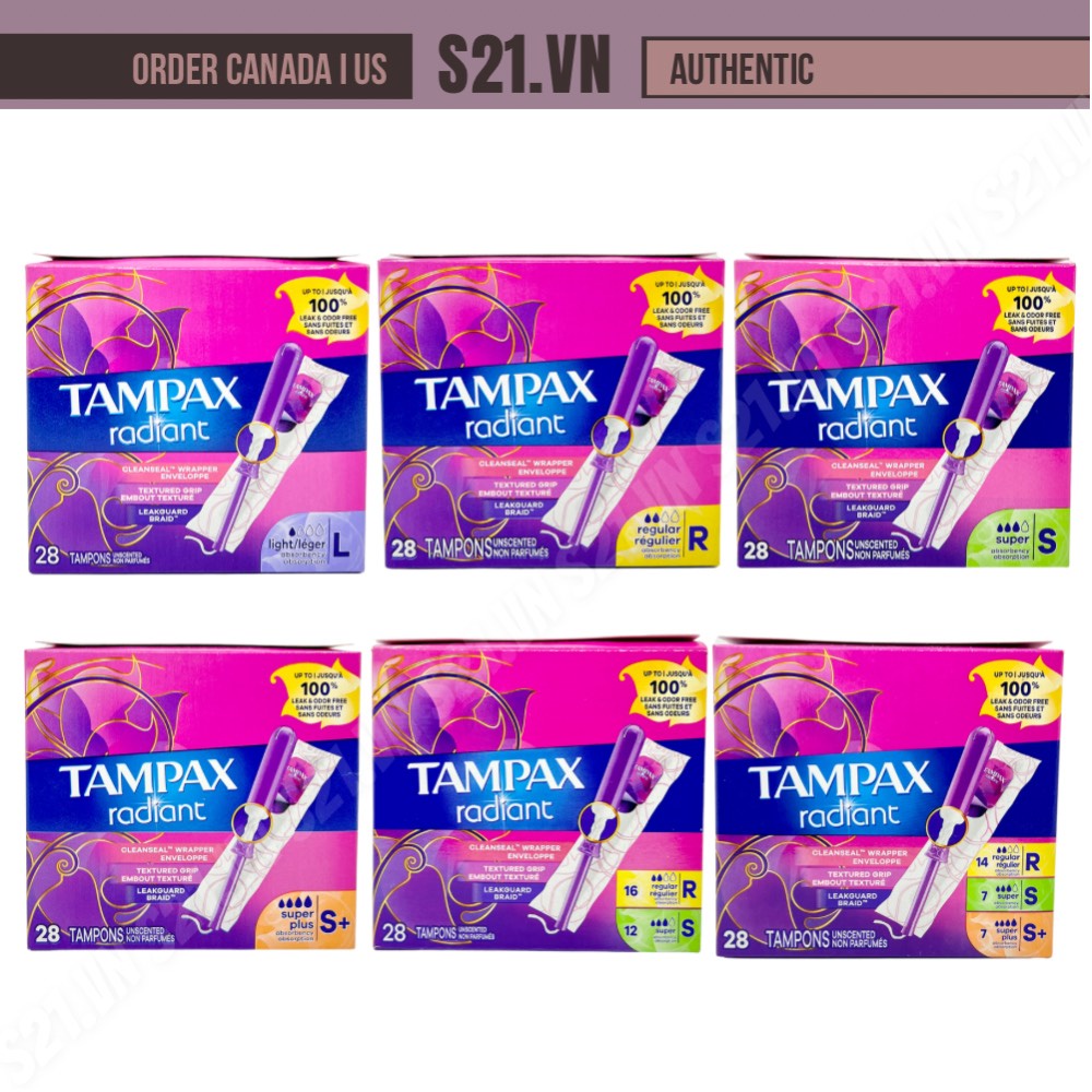 Băng Vệ Sinh Tampon Tampax Radiant 28 Cái