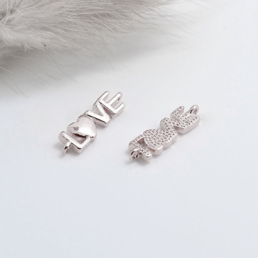 [CHR6] Phụ kiện trang sức (DIY) - Charm nối chuỗi LOVE làm vòng cổ vòng tay