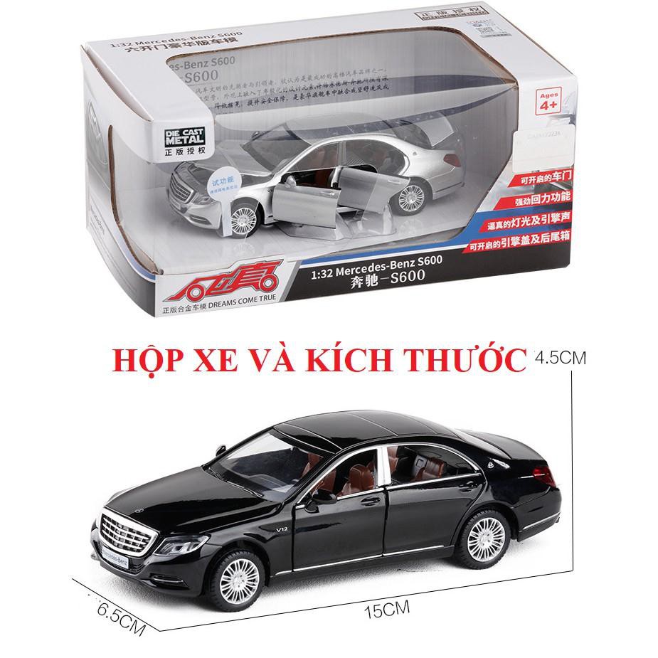 Xe ô tô Mercedes Benz S600 bằng sắt chạy cót có âm thanh và đèn mở các cửa xe hàng Quảng Châu