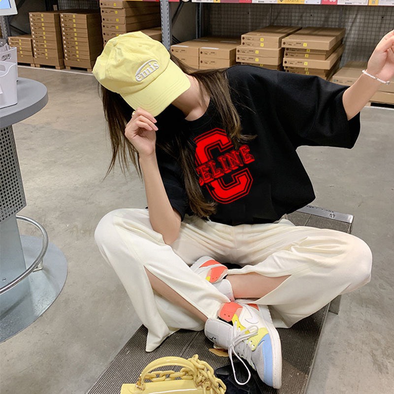 Áo thun nữ form rộng unisex tay ngắn cổ tròn in hình đẹp freesize hàng Quảng Châu ANDOSA AT05