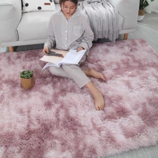 Thảm trải lông thỏ màu hồng tím dinhphuong
