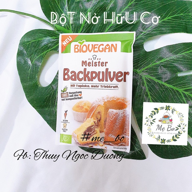 [BIOVEGAN] BỘT NỞ HỮU CƠ BIOVEGAN 17GR LÀM BÁNH PANCAKE, MUFFIN...