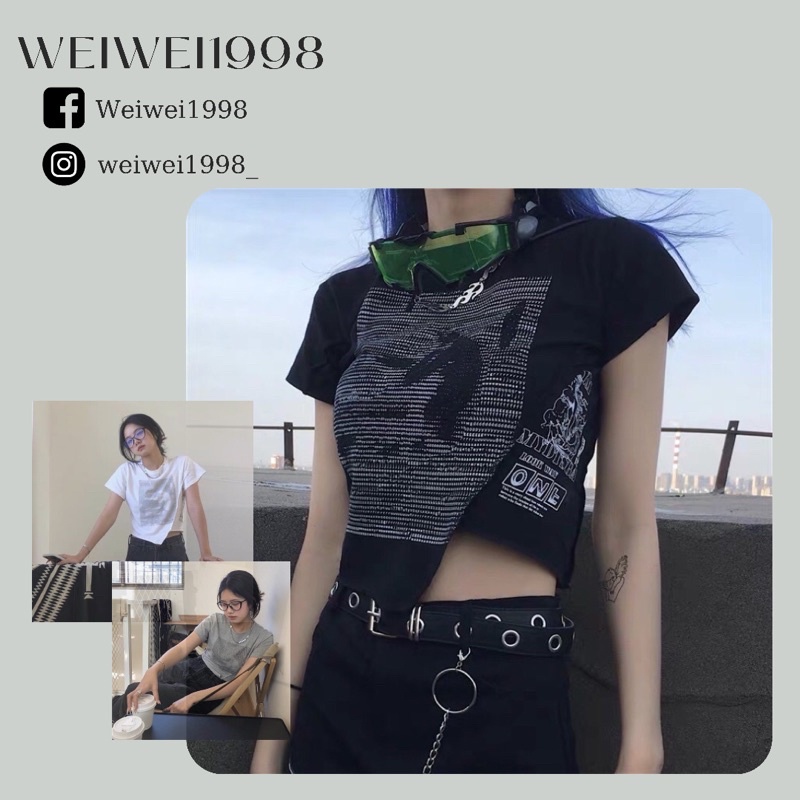 Áo Thun Croptop Nữ Xẻ Tà Xéo Thời Trang (Có Ảnh Thật)