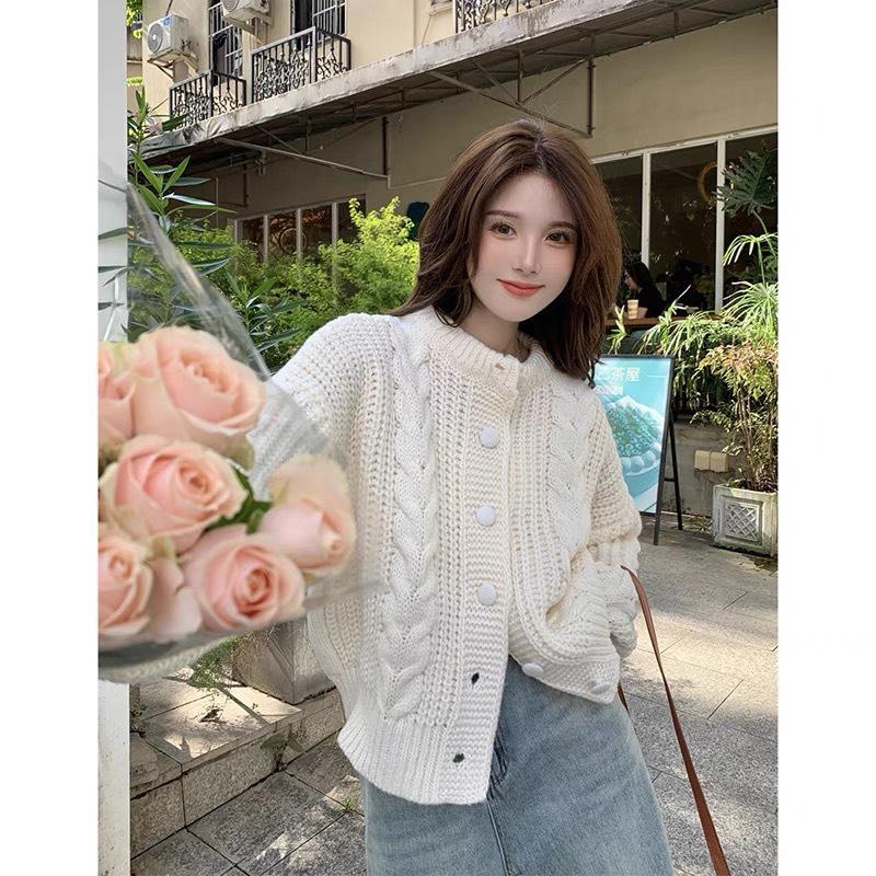 Áo cadigan, khoác cardigan len thừng dáng lỡ phong cách ulzzang Hàn Quốc hàng Quảng Châu A1251N Nhung Nhớ