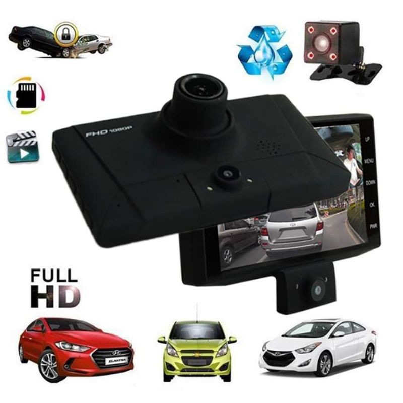 Camera Giám Sát Hành Trình Ô Tô 3 Mắt Trong 1 Full Hd 1080P