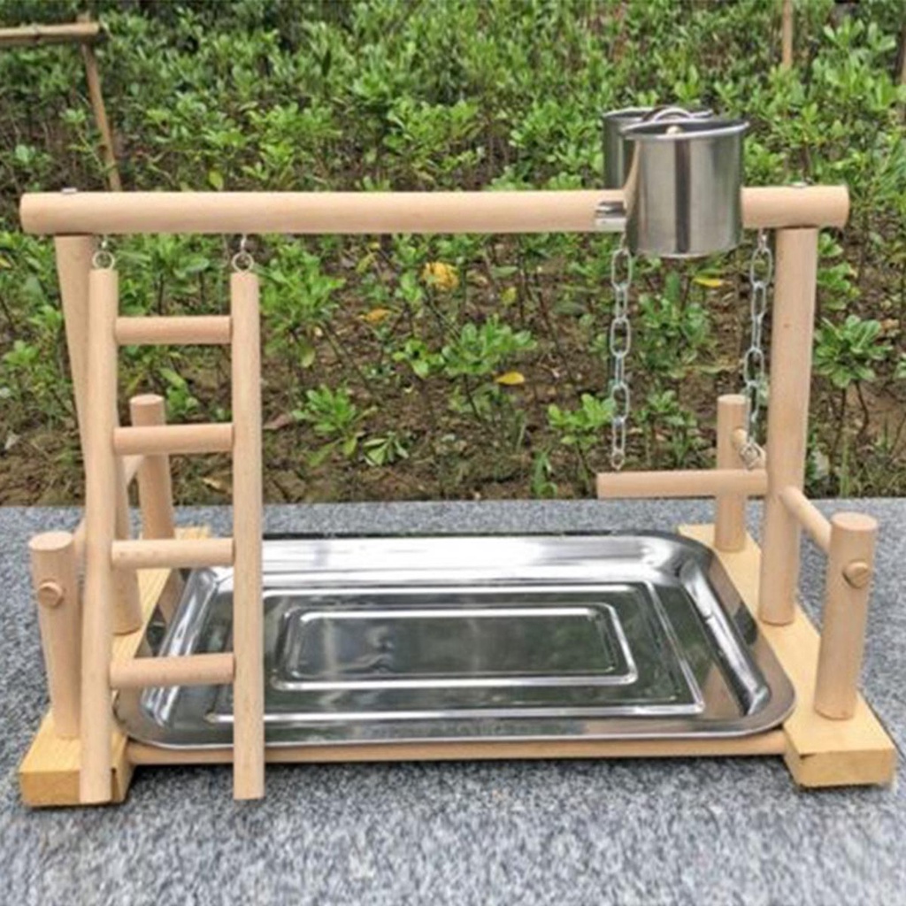 Thang Leo Đồ Chơi Tương Tác Với Vẹt Cưng / Chim Cảnh / Mèo Con Kèm Cốc Tiện Dụng