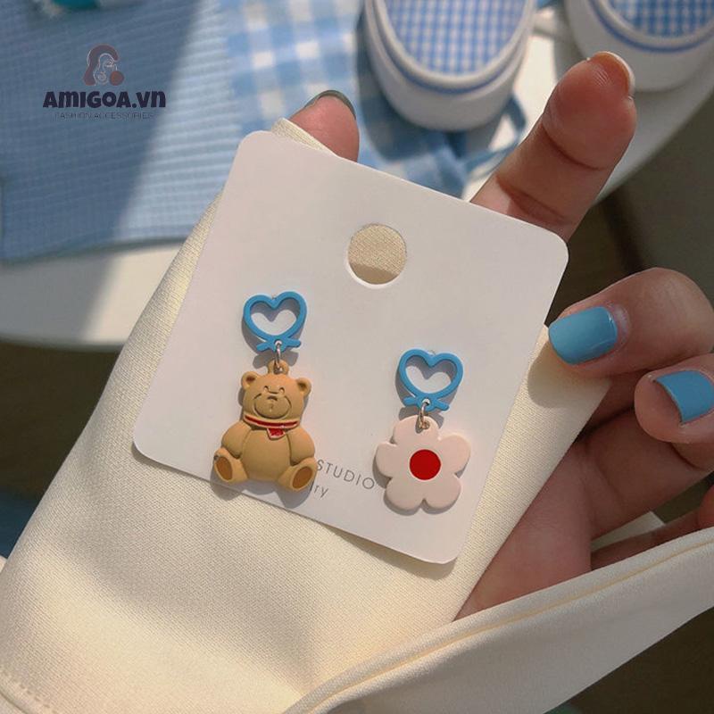 ✨✨Bông tai S925 hình gấu và hoa dễ thương dành cho nữ