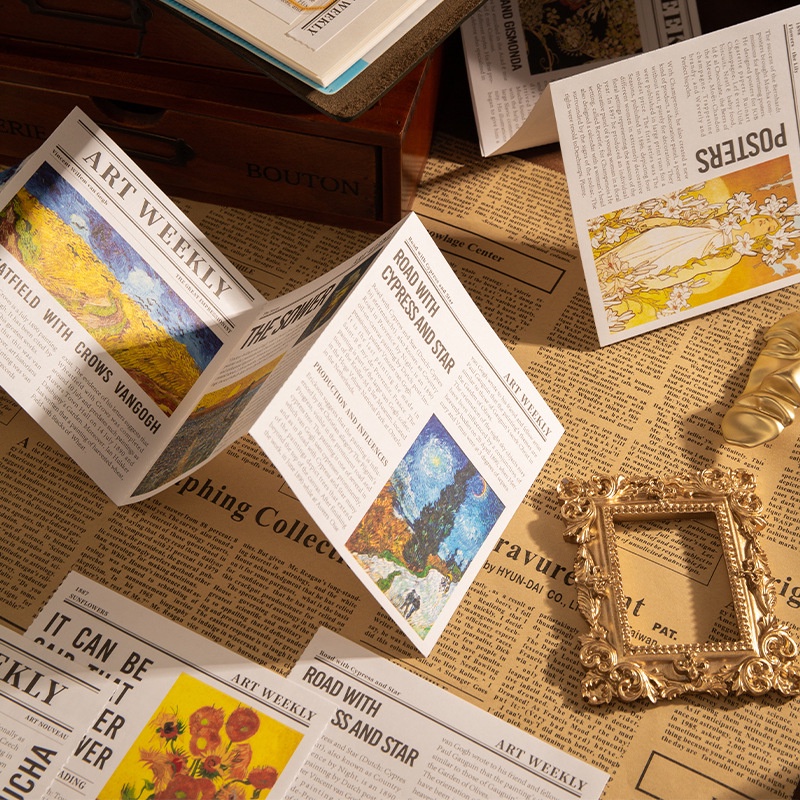 8 Tờ Giấy Dùng Vẽ Trang Trí Sổ Tay Phong Cách Cổ Điển