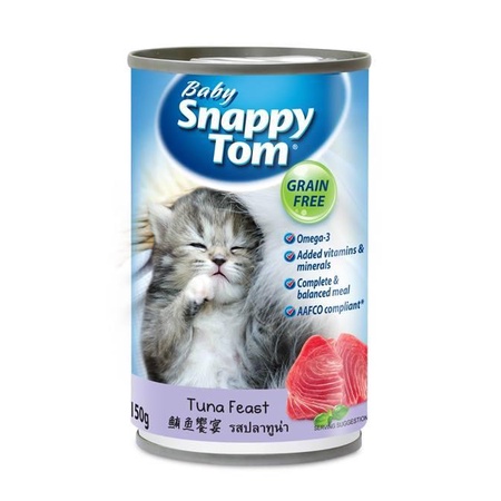 [Chính hãng] [Date Xa] Pate Cho Mèo Con 1 Tháng Tuổi Snappy Tom Baby Lon 150g