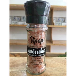 Muối hồng cối xay Vipep Himalayan pink salt - Hũ thủy tinh 120g