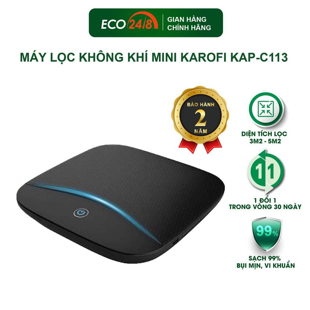 [Mã ELHA22 giảm 5% đơn 300K] Máy Lọc Không Khí Mini KAROFI KAP C113 Cho Bàn Làm Việc, Giường Ngủ, Nôi Em Bé