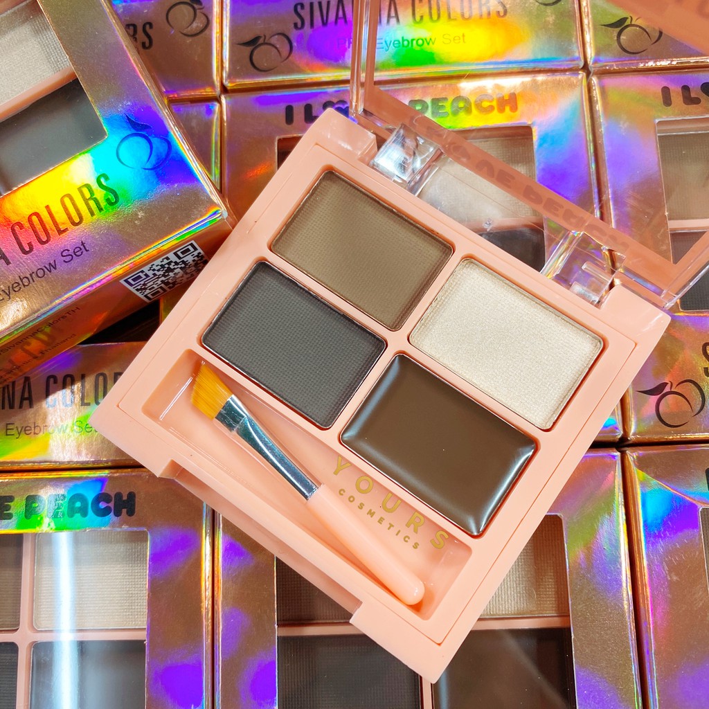 [Auth Thái] Set Bột Tán Mày Tông Nâu Đen Sivanna Pro Eyebrow Set HF3020 No.01 4 Ô | BigBuy360 - bigbuy360.vn