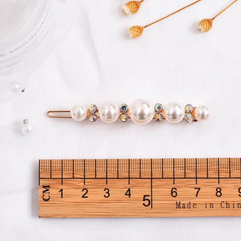 Kẹp Tóc Đính Hạt Ngọc Trai Giả Màu Hồng / Trắng Ngọt Ngào Phong Cách Hàn Quốc Cho Nữ