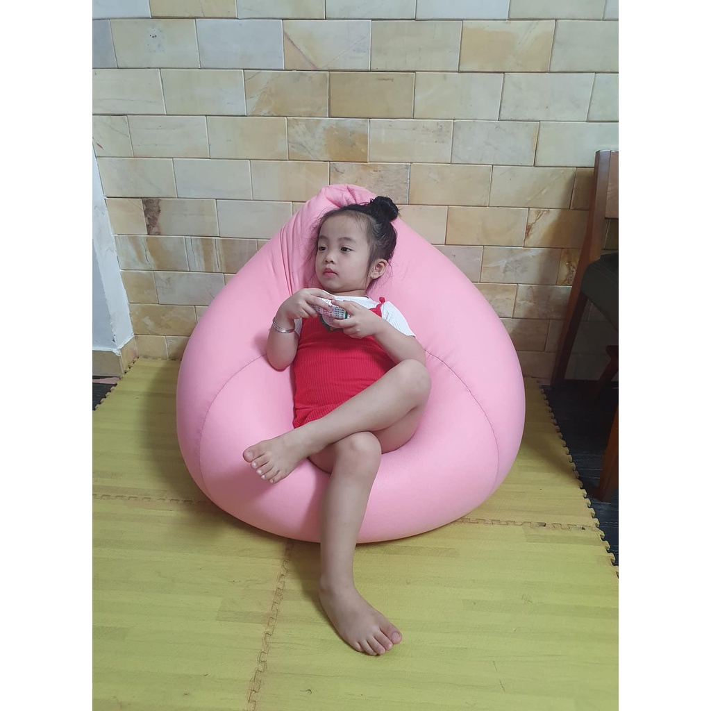 Ghế lười hạt xốp 3ii Home hình trái lê cao cấp màu hồng size M 80x100cm