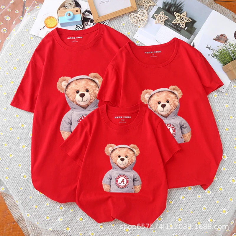 Áo thun cotton gia đình Familylove – Set in hình gấu dễ thương