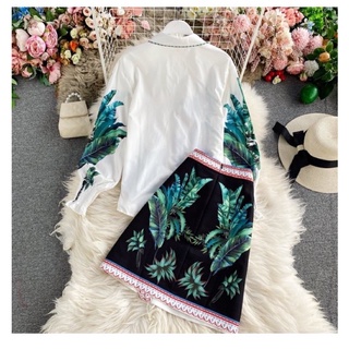 [ORDER] SET ĐẦM CÔNG SỞ HOẠ TIẾT LỆCH NÚT ĐỦ SIZE