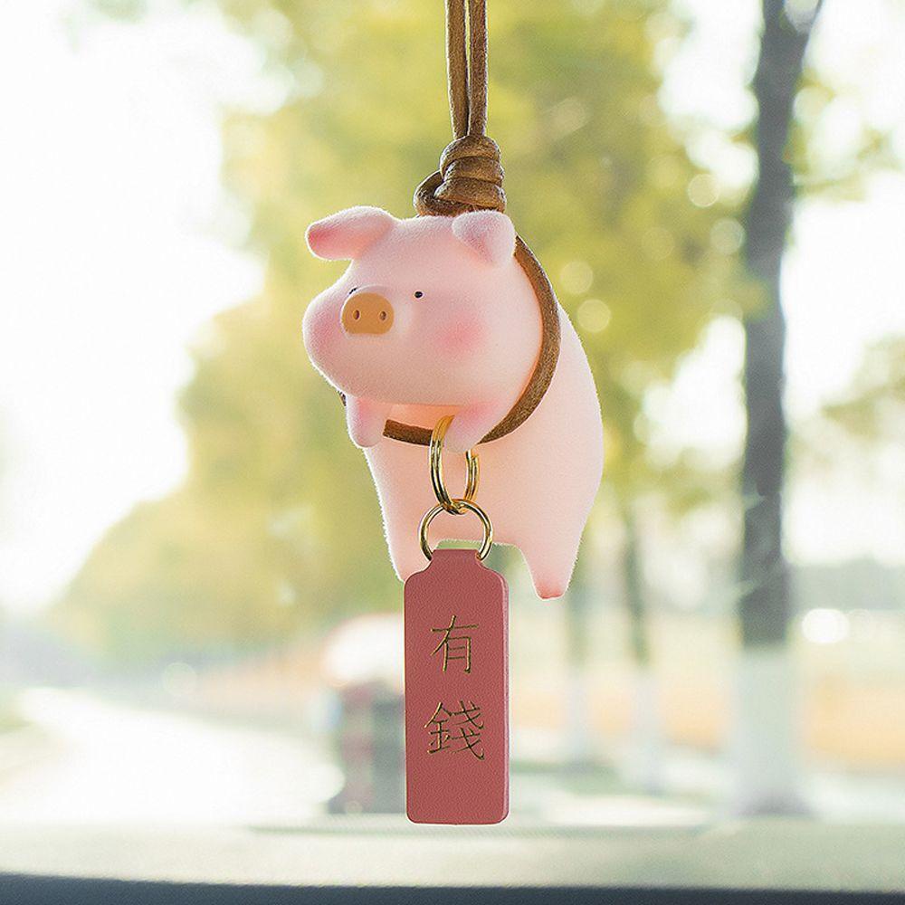 Dây Treo Trang Trí Gương Chiếu Hậu Xe Hơi Hình Chú Heo Hoạt Hình Dễ Thương