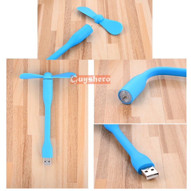 Quạt Mini USB 2 Cánh GUYSHERO Bằng TPU Mềm Uốn Dẻo Linh Hoạt