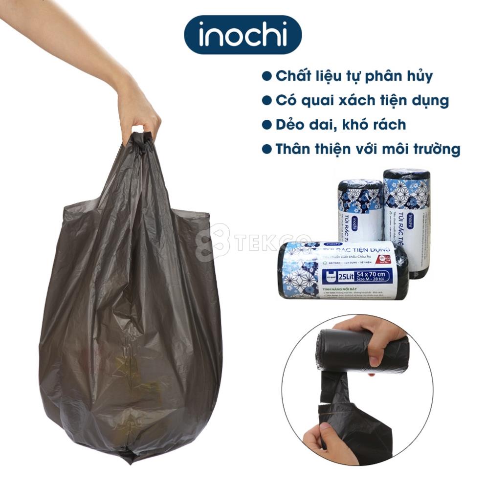 Túi Rác Tự Hủy Sinh Học Soji INOCHI Có Quai Xách, Bao Nilong Đựng Rác Có Hương Thơm 3 Size 10L-25L-50L