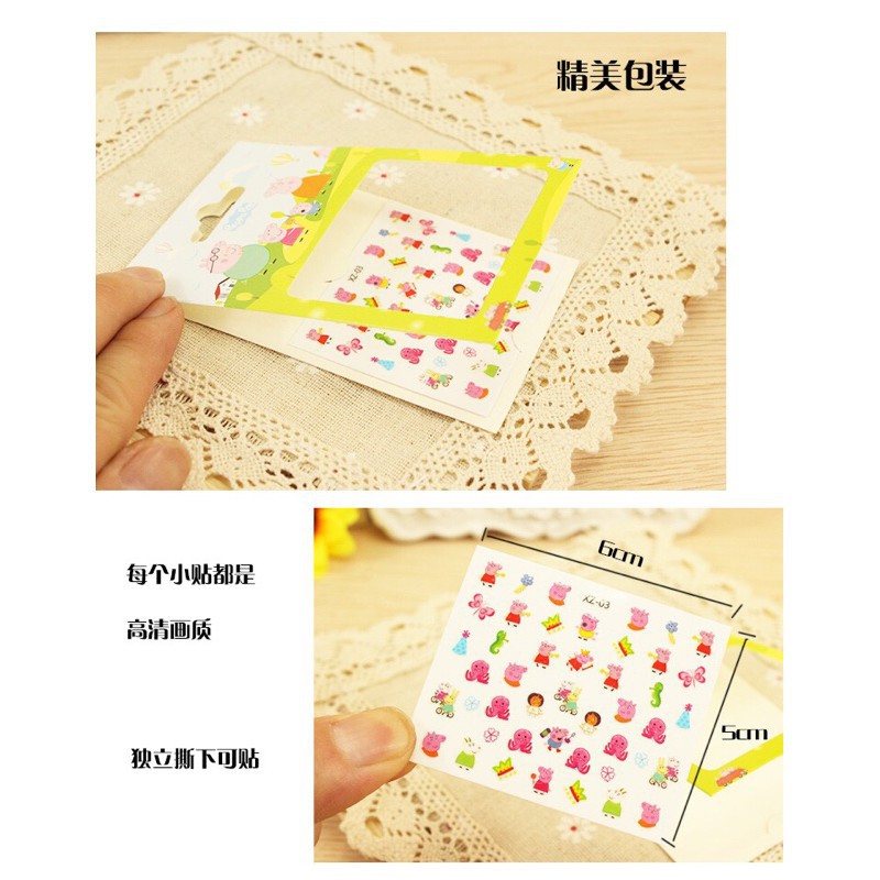 Miếng dán trang trí móng tay tự làm hình động vật hoạt hình dễ thương