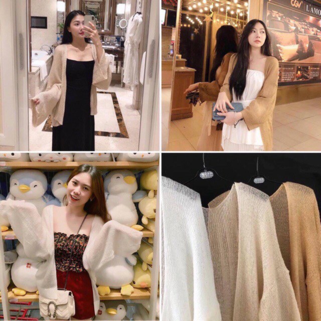 Áo cardigan len mỏng nữ hàng Quảng Châu