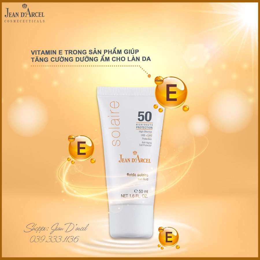 [CHÍNH HÃNG] Sữa chống nắng SPF50 Jean D'Arcel _ Jean Darcel Sun Fuild 50ml